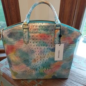 Brahmin NWT Gelato Mini Melbourne Large Duxbury Satchel Leather Handbag